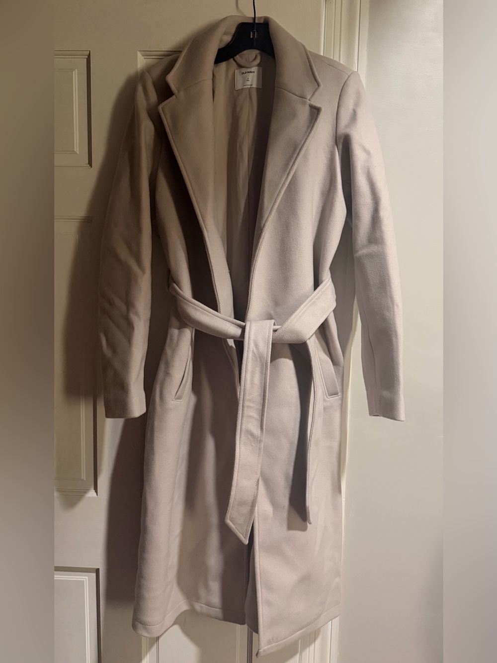 Old Navy Cream Long Belted Trench Coat